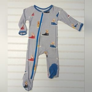 Bestaroo Bamboo Footie Pajama With Sneakers And Dogs